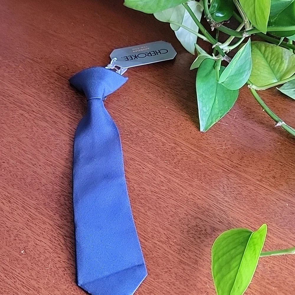 New Cherokee Clip on Neck tie Navy Blue 👔 12m 24m intant toddler